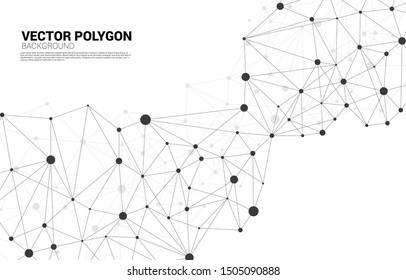 Network Connecting dot polygon background. Concept of Network Business, technology, Data and chemical. Dot connect line abstract background represent futuristic network and data transformation