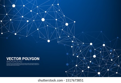 Network Connecting dot polygon background. Concept of Network Business, technology, Data and chemical. Dot connect line abstract background represent futuristic network and data transformation