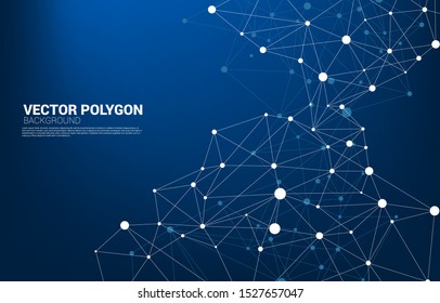 Network Connecting dot polygon background. Concept of Network Business, technology, Data and chemical. Dot connect line abstract background represent futuristic network and data transformation