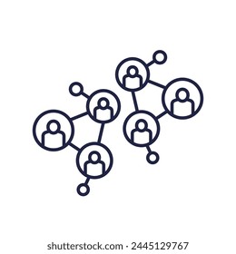 network, connecting people icon, line vector design