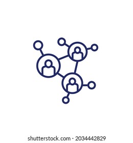 icono de red, conexión de línea de personas
