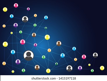 network connection abstract background with line polygonal shapes and vector design