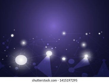 network connection abstract background with line polygonal shapes and vector design