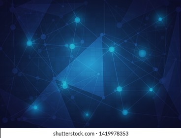 network connection abstract background with line polygonal shapes and vector design