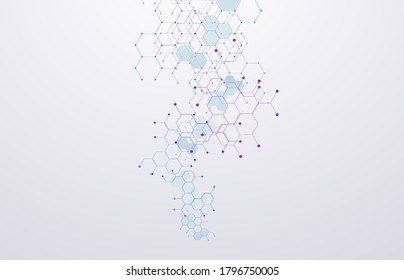 Network connection abstract Vector molecular information nerve distribution