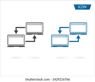 Network connection between computers icon vector isolated on background.