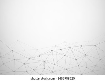 Network connection concept. Abstract gray background with connecting dots and lines. Data and technology graphic design