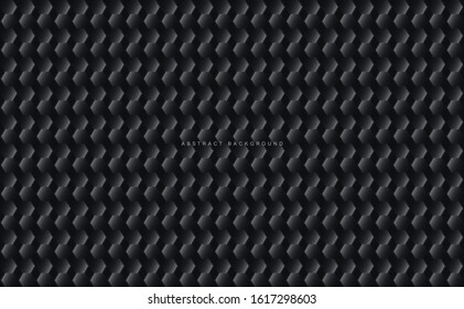 Network connection concept black background vector illustration. Futuristic hexagon perspective wide angle lanscape. Futuristic honeycomb concept