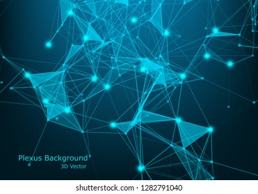 Network connection dots and lines. Technology background. Plexus. Big data background. Illustration.