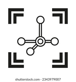 Network connection hub. Device connection. Switch icon. Vector illustration. Eps 10.