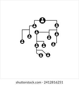 Network Connection, Hub, Social Network Isolated Flat Line Icon Design Vector Art Illustration