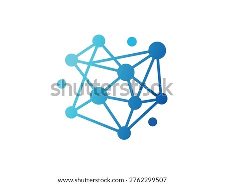 Network connection icon abstract technology nodes and data structure concept