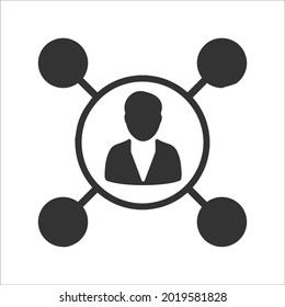 Network, connection icon. Black vector graphics.