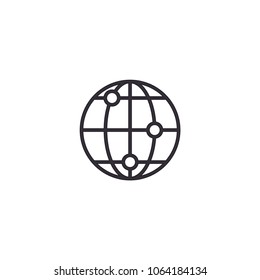 network connection icon. Globe icon modern simple flat outline icon