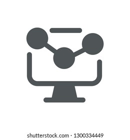 Network connection icon isolated on white background. Monitor symbol modern, simple, vector, icon for website design, mobile app, ui. Vector Illustration