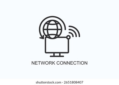 Icono De Conexión De Red O Ilustración vectorial Aislada De Logotipo