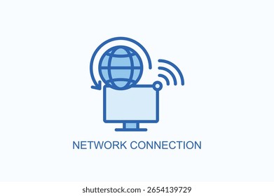 Vektorgrafik mit Symbol oder Logo für Netzwerkverbindung