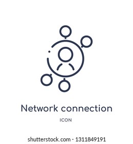 network connection icon from people outline collection. Thin line network connection icon isolated on white background.