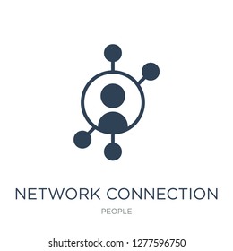 network connection icon vector on white background, network connection trendy filled icons from People collection, network connection vector illustration
