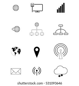 Network, connection Icons vector set 