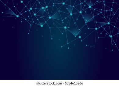 Network connection isolated on blue background. For web site, wallpaper, poster, placard, ad, cover and print materials. Creative art, modern abstract concept. Vector illustration network, eps 10