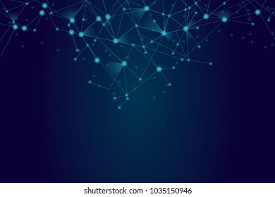 Network connection isolated on blue background. For web site, wallpaper, poster, placard, ad, cover and print materials. Creative art, modern abstract concept. Vector illustration network, eps 10