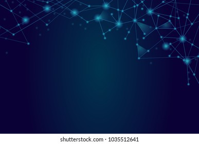 Network connection isolated on blue background. For web site, wallpaper, poster, placard, ad, cover and print materials. Creative art, modern abstract concept. Vector illustration network, eps 10
