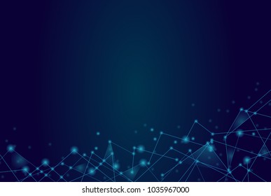 Conexión de red aislada en fondo azul. Para el sitio web, papel pintado, afiche, cartel, anuncio, portada y material impreso. Arte creativo, concepto abstracto moderno. Red de ilustración del vector, pasos 10
