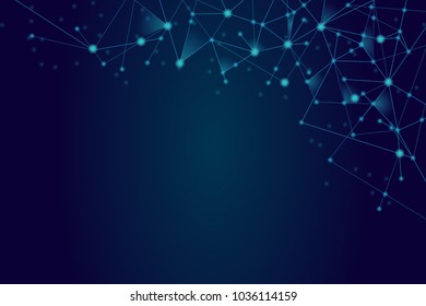 Network connection isolated on blue background. For web site, wallpaper, poster, placard, ad, cover and print materials. Creative art, modern abstract concept. Vector illustration network, eps 10