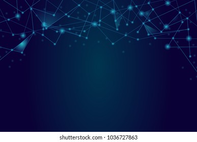Network connection isolated on blue background. For web site, wallpaper, poster, placard, ad, cover and print materials. Creative art, modern abstract concept. Vector illustration network, eps 10