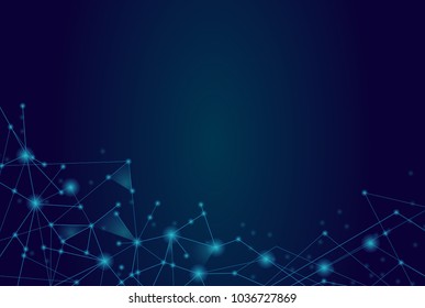 Network connection isolated on blue background. For web site, wallpaper, poster, placard, ad, cover and print materials. Creative art, modern abstract concept. Vector illustration network, eps 10