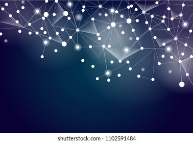 Network connection isolated on blue background. For web site, wallpaper, poster, placard, ad, cover and print materials. Creative art, modern abstract concept. Vector illustration network, eps 10