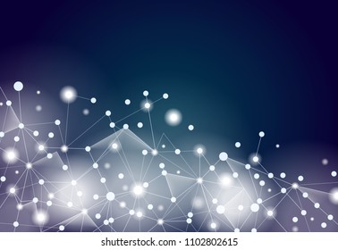 Network connection isolated on blue background. For web site, wallpaper, poster, placard, ad, cover and print materials. Creative art, modern abstract concept. Vector illustration network, eps 10