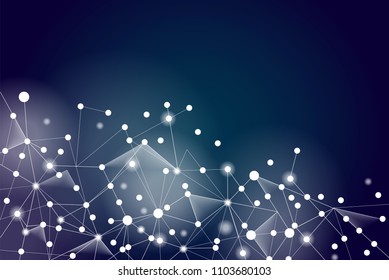 Network connection isolated on blue background. For web site, wallpaper, poster, placard, ad, cover and print materials. Creative art, modern abstract concept. Vector illustration network, eps 10