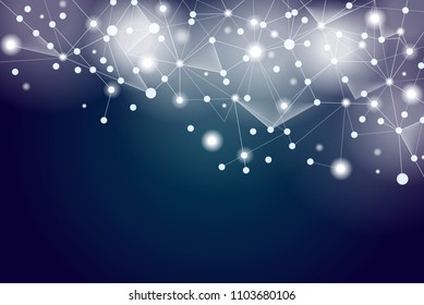 Network connection isolated on blue background. For web site, wallpaper, poster, placard, ad, cover and print materials. Creative art, modern abstract concept. Vector illustration network, eps 10