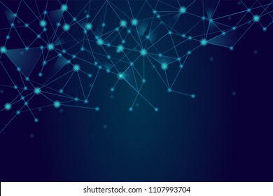 Network connection isolated on blue background. For web site, wallpaper, poster, placard, ad, cover and print materials. Creative art, modern abstract concept. Vector illustration network, eps 10