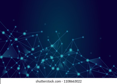 Network connection isolated on blue background. For web site, wallpaper, poster, placard, ad, cover and print materials. Creative art, modern abstract concept. Vector illustration network, eps 10