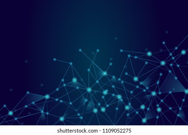 Network connection isolated on blue background. For web site, wallpaper, poster, placard, ad, cover and print materials. Creative art, modern abstract concept. Vector illustration network, eps 10