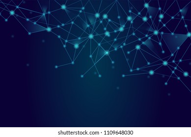 Network connection isolated on blue background. For web site, wallpaper, poster, placard, ad, cover and print materials. Creative art, modern abstract concept. Vector illustration network, eps 10