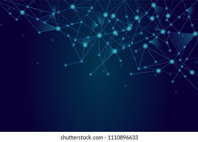 Network connection isolated on blue background. For web site, wallpaper, poster, placard, ad, cover and print materials. Creative art, modern abstract concept. Vector illustration network, eps 10