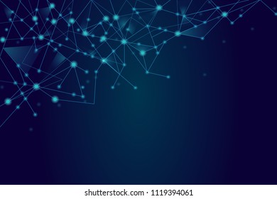 Network connection isolated on blue background. For web site, wallpaper, poster, placard, ad, cover and print materials. Creative art, modern abstract concept. Vector illustration network, eps 10