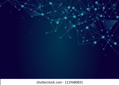 Network connection isolated on blue background. For web site, wallpaper, poster, placard, ad, cover and print materials. Creative art, modern abstract concept. Vector illustration network, eps 10
