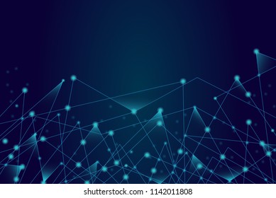 Network connection isolated on blue background. For web site, wallpaper, poster, placard, ad, cover and print materials. Creative art, modern abstract concept. Vector illustration network, eps 10