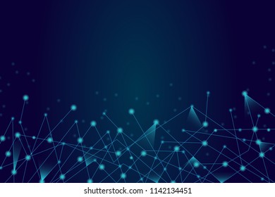 Network connection isolated on blue background. For web site, wallpaper, poster, placard, ad, cover and print materials. Creative art, modern abstract concept. Vector illustration network, eps 10