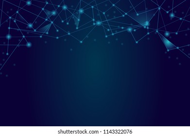 Network connection isolated on blue background. For web site, wallpaper, poster, placard, ad, cover and print materials. Creative art, modern abstract concept. Vector illustration network, eps 10