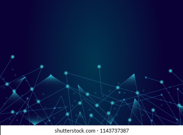 Network connection isolated on blue background. For web site, wallpaper, poster, placard, ad, cover and print materials. Creative art, modern abstract concept. Vector illustration network, eps 10
