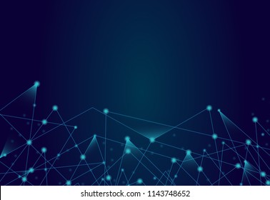 Network connection isolated on blue background. For web site, wallpaper, poster, placard, ad, cover and print materials. Creative art, modern abstract concept. Vector illustration network, eps 10