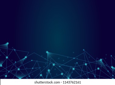 Network connection isolated on blue background. For web site, wallpaper, poster, placard, ad, cover and print materials. Creative art, modern abstract concept. Vector illustration network, eps 10