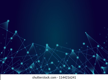 Network connection isolated on blue background. For web site, wallpaper, poster, placard, ad, cover and print materials. Creative art, modern abstract concept. Vector illustration network, eps 10