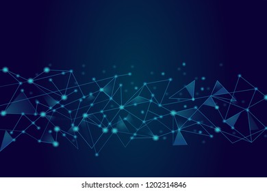 Network connection isolated on blue background. For web site, wallpaper, poster, placard, ad, cover and print materials. Creative art, modern abstract concept. Vector illustration network, eps 10